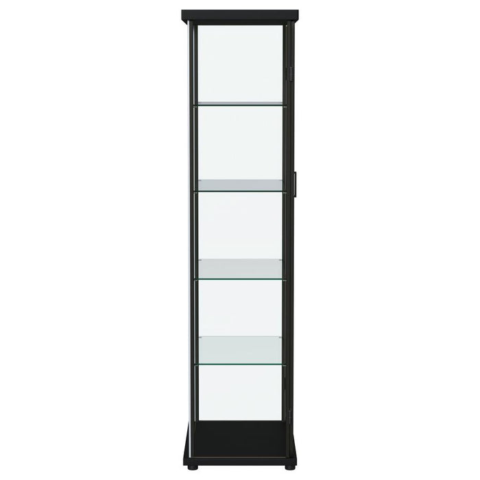 Aero 5-shelf Display Curio Cabinet with LED Lighting Black