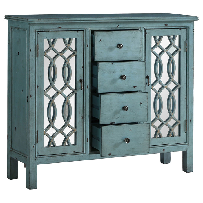 Coaster Rue 4-drawer Accent Cabinet Antique Blue Default Title