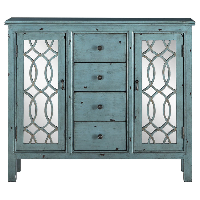 Coaster Rue 4-drawer Accent Cabinet Antique Blue Default Title