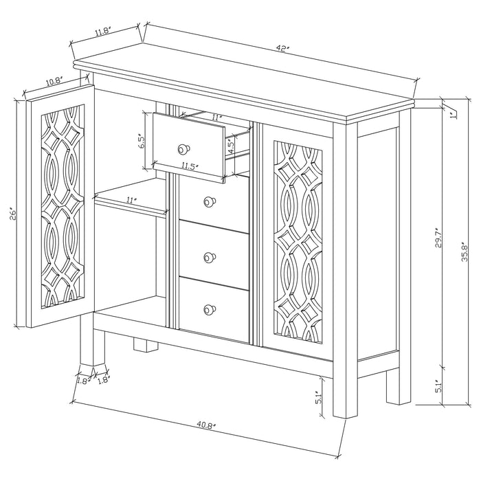 Coaster Rue 4-drawer Accent Cabinet Antique Blue Default Title