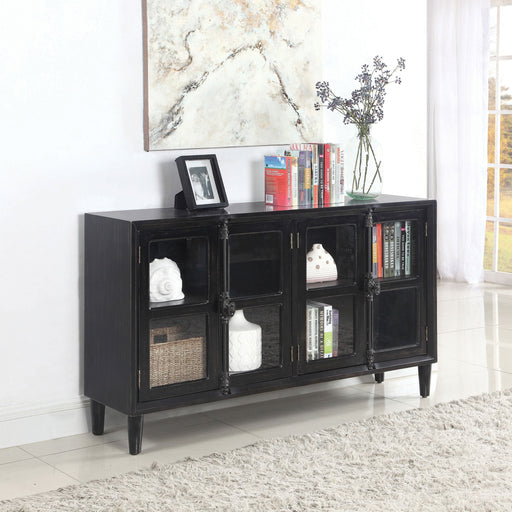 Coaster Sylvia 4-door Accent Cabinet Black Default Title