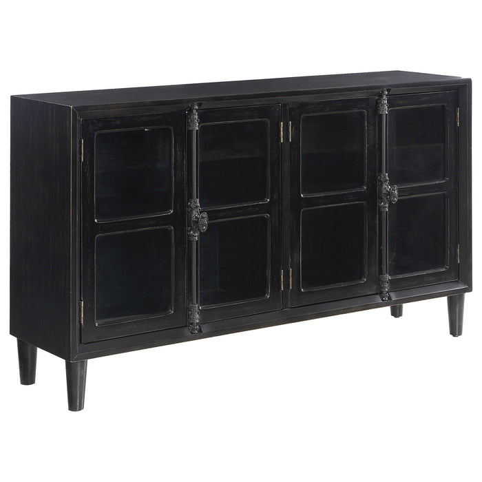 Coaster Sylvia 4-door Accent Cabinet Black Default Title