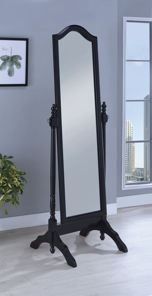 Coaster Cabot Rectangular Cheval Mirror with Arched Top Black