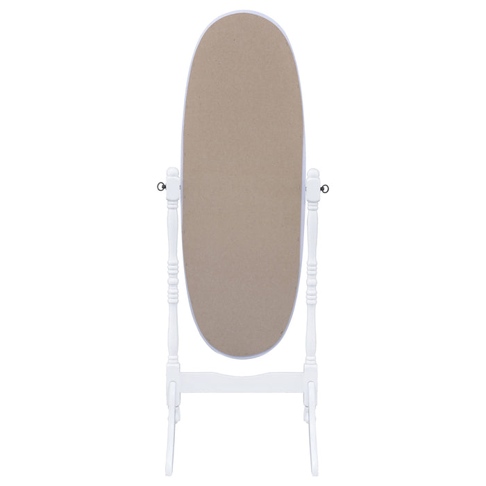 Coaster Foyet Oval Cheval Mirror White Default Title