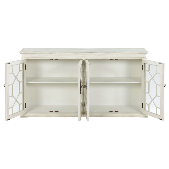 Coaster Kiara 4-door Accent Cabinet with Adjustable Shelves White Default Title