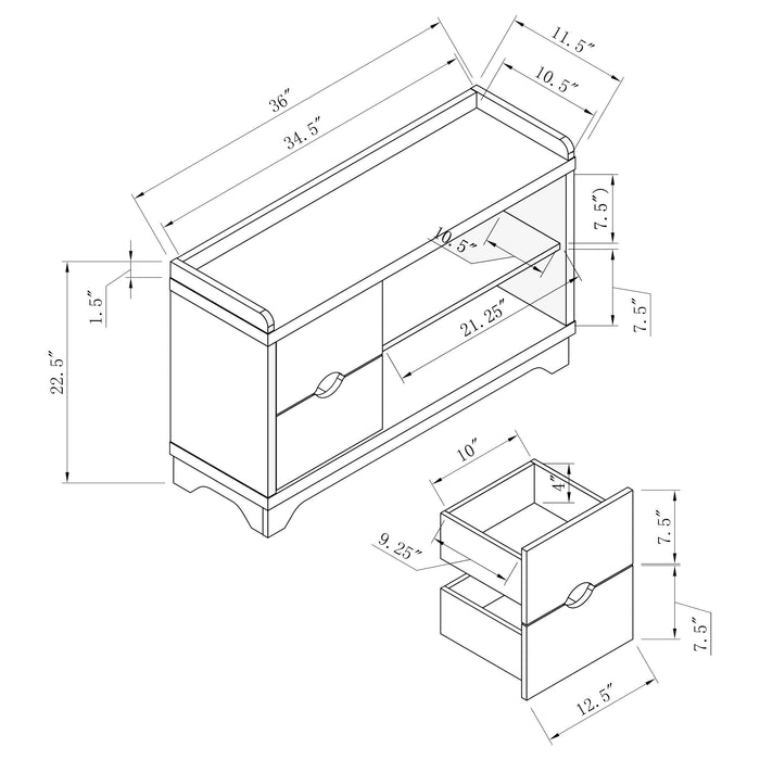 Coaster Samir Lift Top Storage Bench Charcoal Default Title