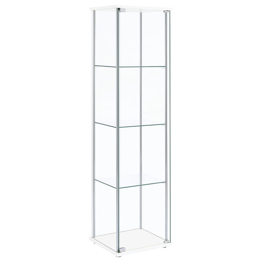 Coaster Bellatrix Rectangular 4-shelf Curio Cabinet White and Clear Default Title