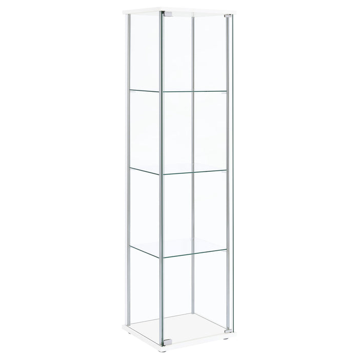 Coaster Bellatrix Rectangular 4-shelf Curio Cabinet White and Clear Default Title