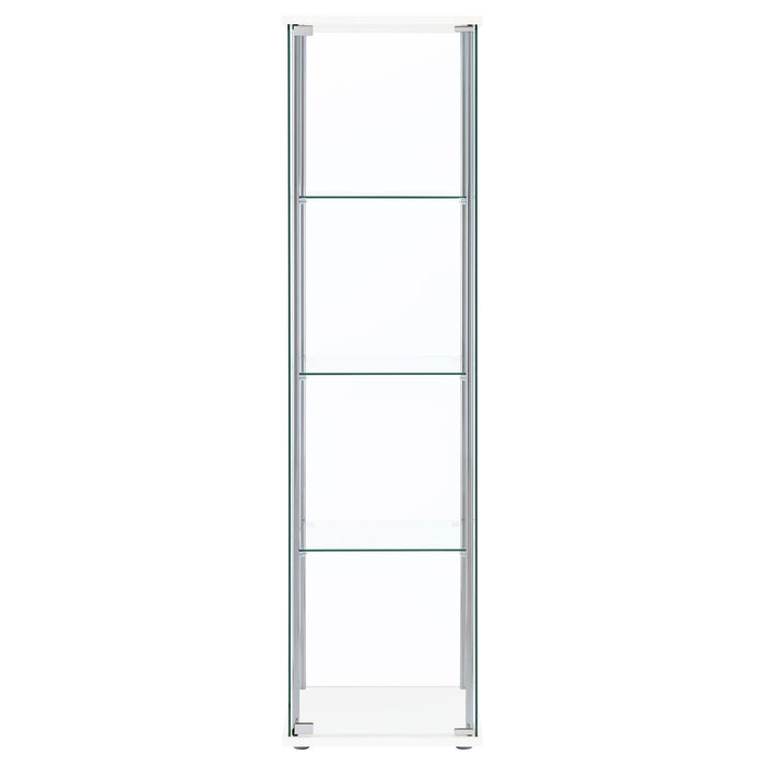 Coaster Bellatrix Rectangular 4-shelf Curio Cabinet White and Clear Default Title