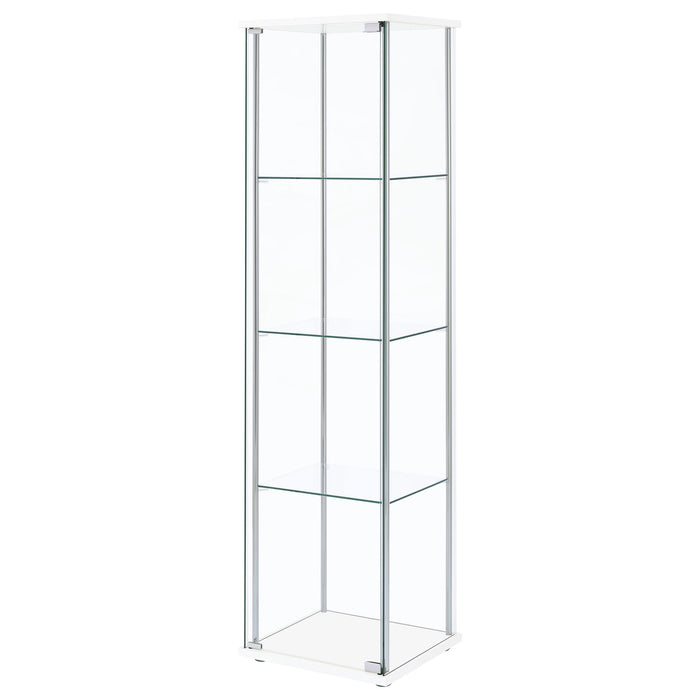 Coaster Bellatrix Rectangular 4-shelf Curio Cabinet White and Clear Default Title