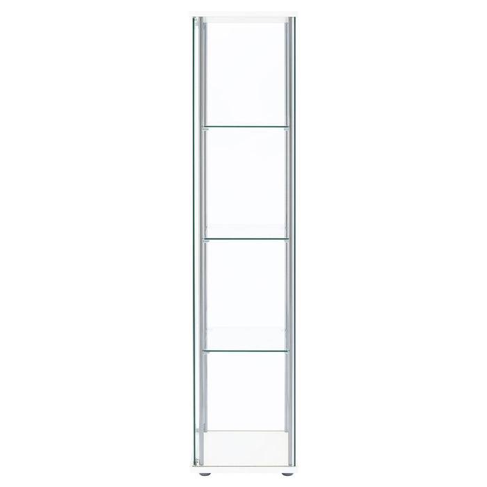 Coaster Bellatrix Rectangular 4-shelf Curio Cabinet White and Clear Default Title