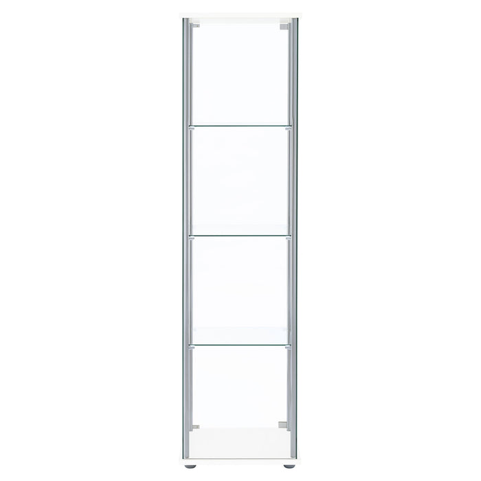 Coaster Bellatrix Rectangular 4-shelf Curio Cabinet White and Clear Default Title