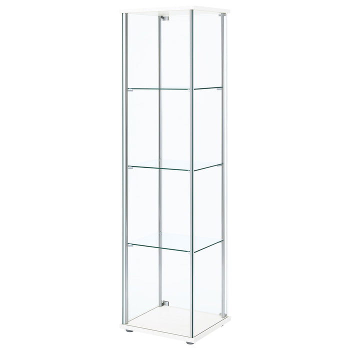 Coaster Bellatrix Rectangular 4-shelf Curio Cabinet White and Clear Default Title