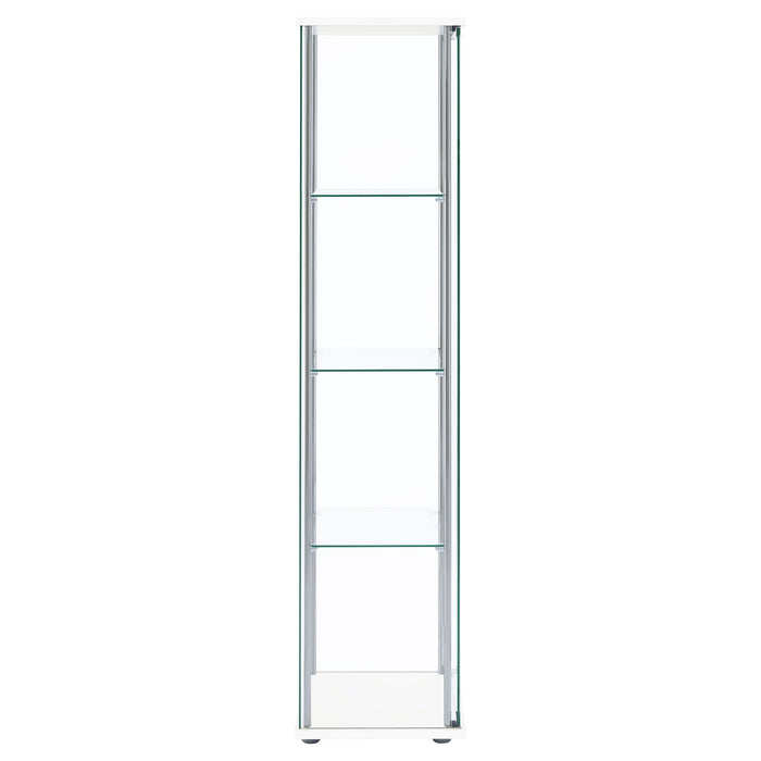 Coaster Bellatrix Rectangular 4-shelf Curio Cabinet White and Clear Default Title