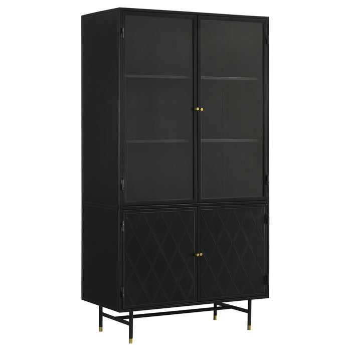 Coaster Santiago Rectangular 4-door Cabinet Matte Black Default Title