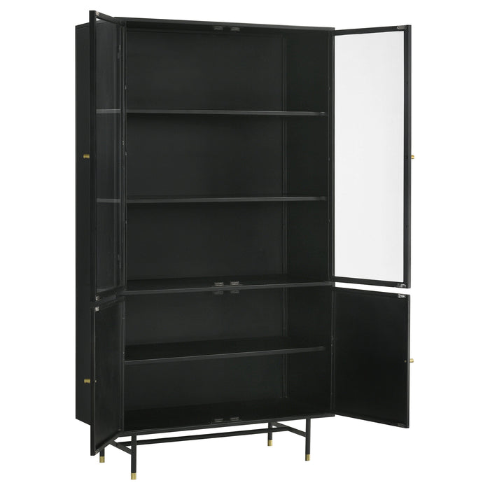 Coaster Santiago Rectangular 4-door Cabinet Matte Black Default Title