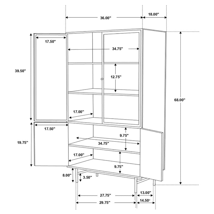 Coaster Santiago Rectangular 4-door Cabinet Matte Black Default Title