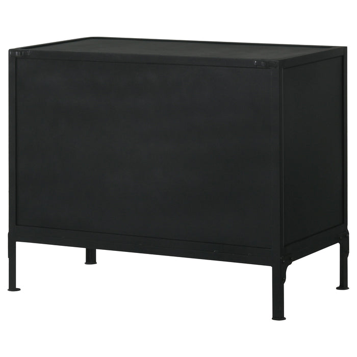 Coaster Sadler 2-drawer Accent Cabinet with Glass Doors Black Default Title