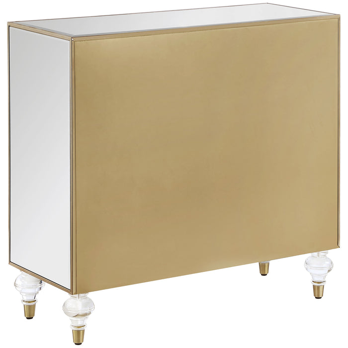 Coaster Astilbe 2-door Accent Cabinet Mirror and Champagne Default Title