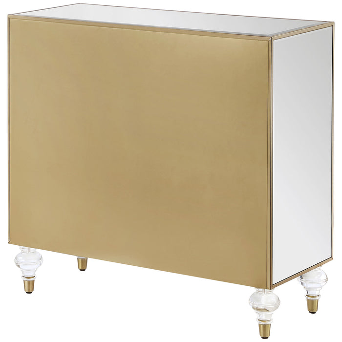 Coaster Astilbe 2-door Accent Cabinet Mirror and Champagne Default Title