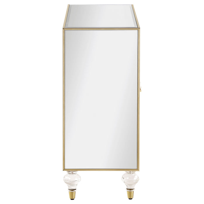 Coaster Astilbe 2-door Accent Cabinet Mirror and Champagne Default Title