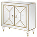 Coaster Lupin 2-door Accent Cabinet Mirror and Champagne Default Title