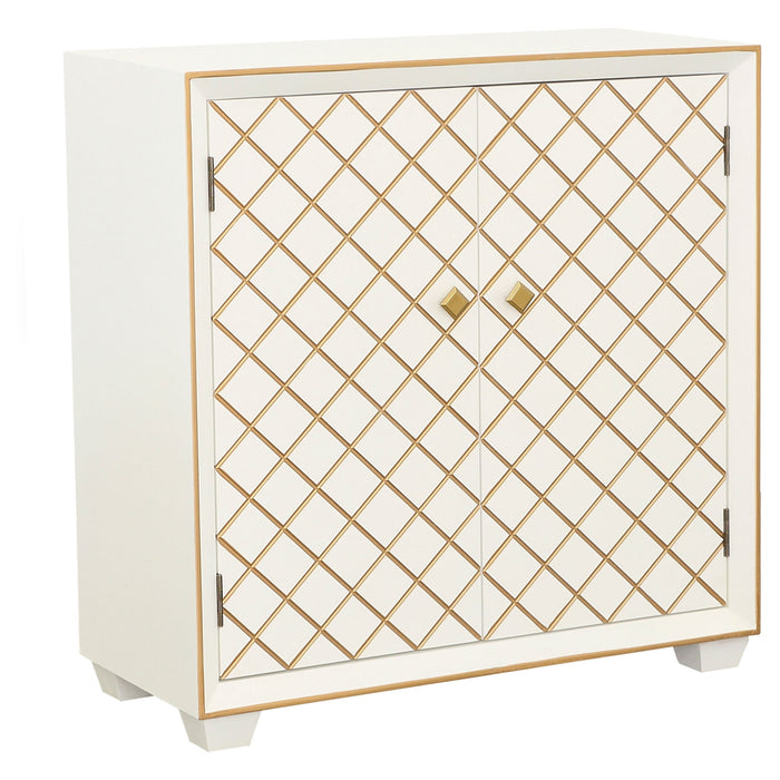 Coaster Belinda 2-door Accent Cabinet White and Gold Default Title