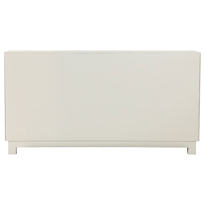 Coaster Voula Rectangular 4-door Accent Cabinet White and Gold Default Title