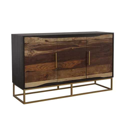 Coaster Zara 2-drawer Accent Cabinet Black Walnut and Gold Default Title