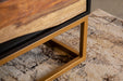 Coaster Zara 2-drawer Accent Cabinet Black Walnut and Gold Default Title