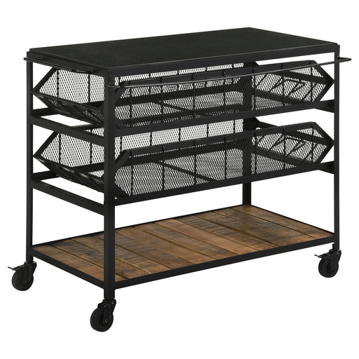 Coaster Evander Accent Storage Cart with Casters Natural and Black Default Title