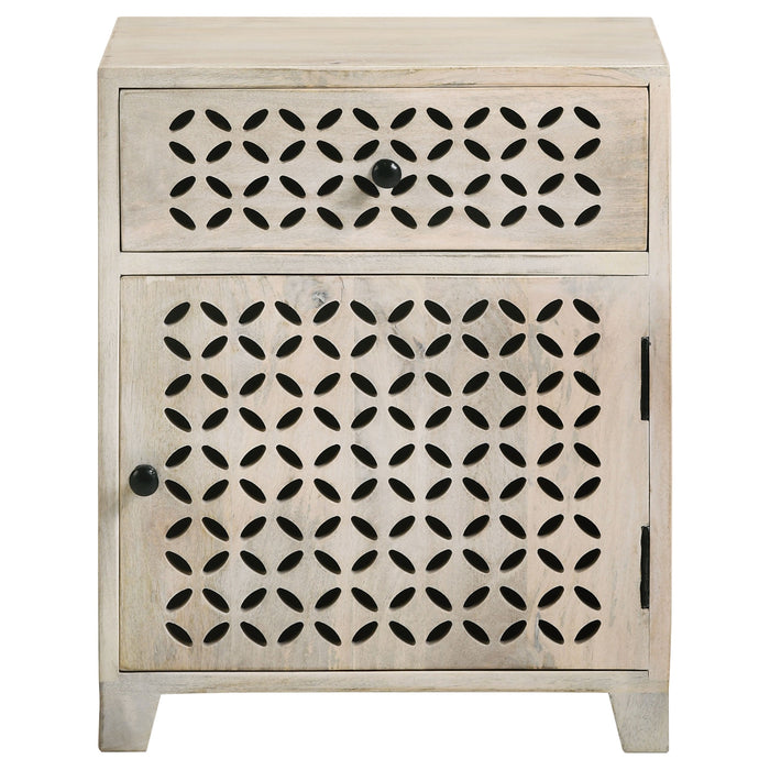 Coaster August 1-door Accent Cabinet White Washed Default Title