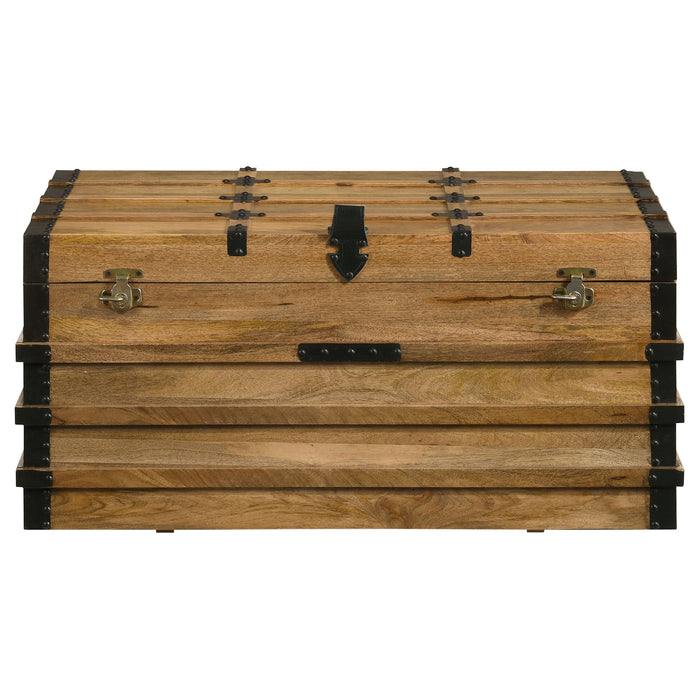 Coaster Simmons Rectangular Storage Trunk Natural and Black Default Title