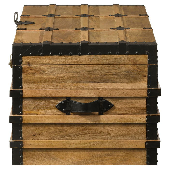 Coaster Simmons Rectangular Storage Trunk Natural and Black Default Title