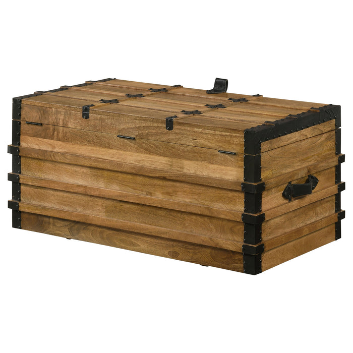 Coaster Simmons Rectangular Storage Trunk Natural and Black Default Title