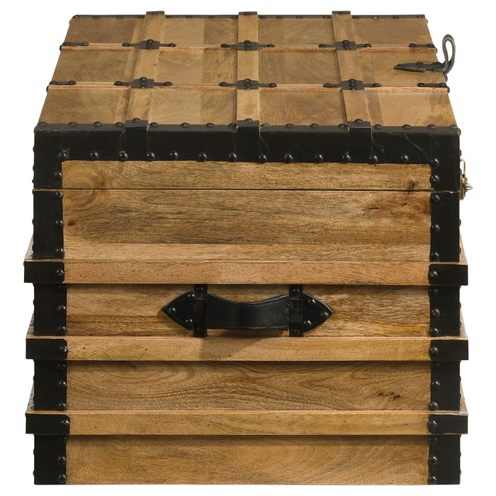 Coaster Simmons Rectangular Storage Trunk Natural and Black Default Title