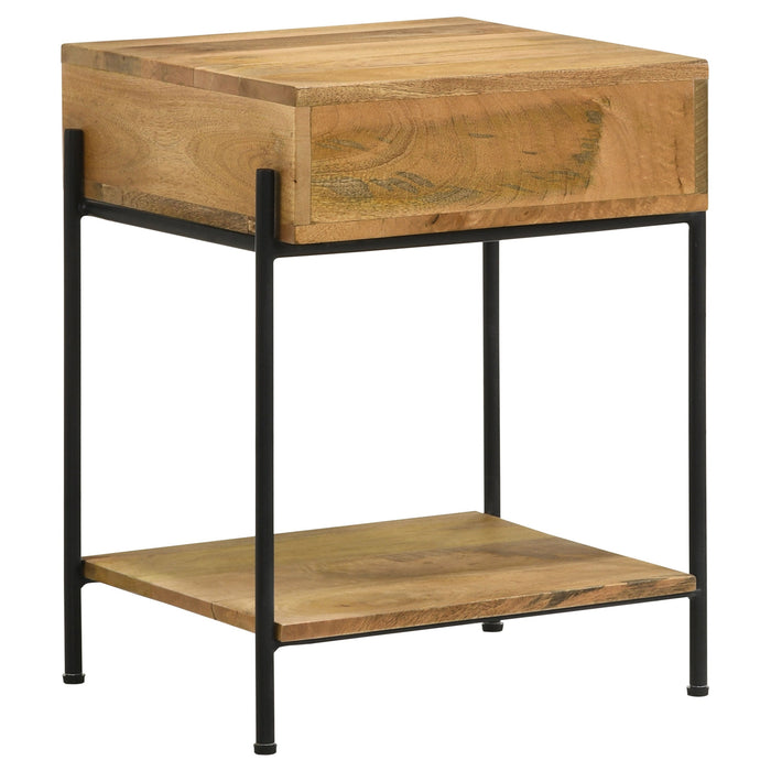 Coaster Declan 1-drawer Accent Table with Open Shelf Natural Mango and Black Default Title