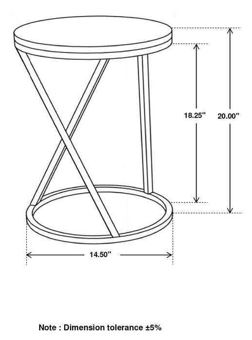 Coaster Malthe Round Accent Table with Marble Top White and Antique Gold Default Title