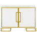 Coaster Elsa 2-door Accent Cabinet with Adjustable Shelves White and Gold Default Title