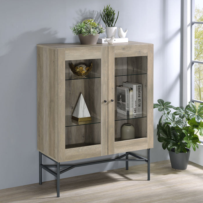 Coaster Bonilla 2-door Accent Cabinet with Glass Shelves Default Title