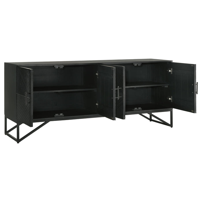 Coaster Riddell 4-door Accent Cabinet Black Default Title