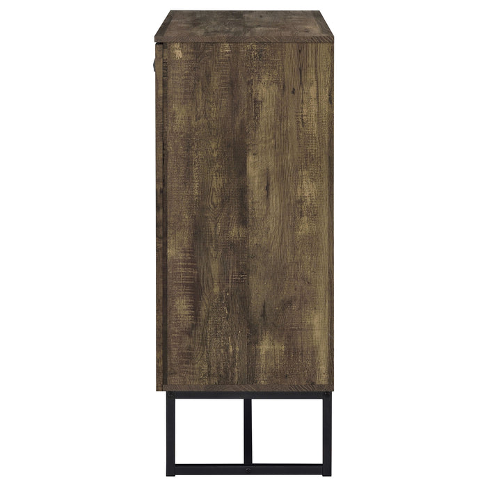 Coaster Carolyn 2-door Accent Cabinet Rustic Oak and Gunmetal Default Title