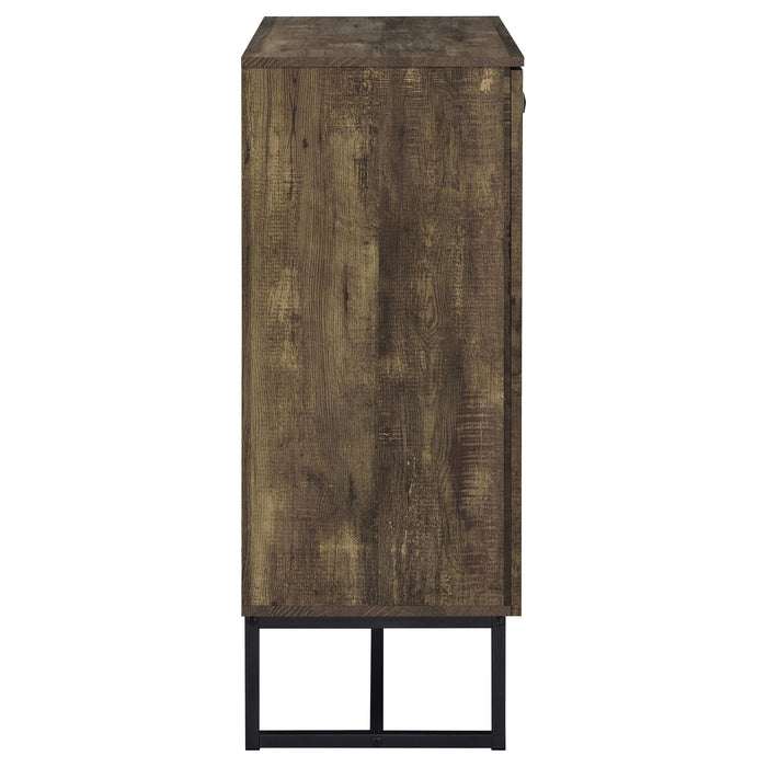 Coaster Carolyn 2-door Accent Cabinet Rustic Oak and Gunmetal Default Title