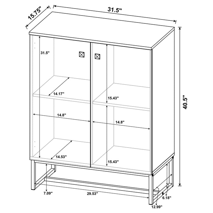 Coaster Carolyn 2-door Accent Cabinet Rustic Oak and Gunmetal Default Title