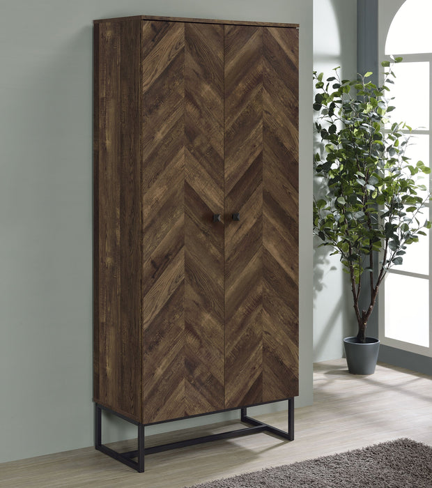 Coaster Carolyn 2-door Accent Cabinet Rustic Oak and Gunmetal Default Title