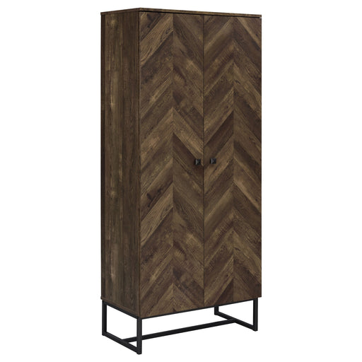 Coaster Carolyn 2-door Accent Cabinet Rustic Oak and Gunmetal Default Title