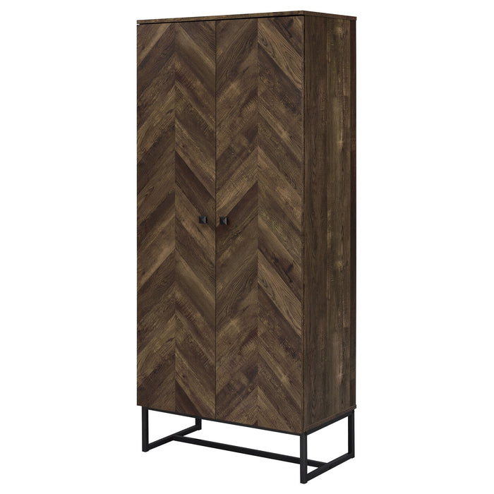 Coaster Carolyn 2-door Accent Cabinet Rustic Oak and Gunmetal Default Title