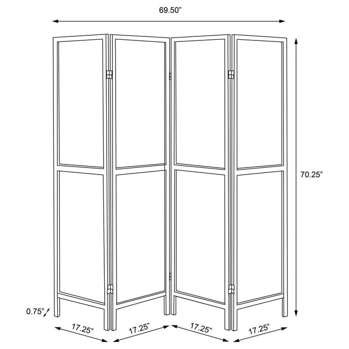 Mattison 4-Panel Room Divider Folding Shoji Screen Natural