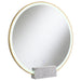 Coaster Jocelyn Round Table Top LED Vanity Mirror White Marble Base Chrome Frame Gold Frame