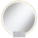 Coaster Jocelyn Round Table Top LED Vanity Mirror White Marble Base Chrome Frame Gold Frame